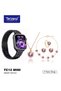 TC12 Mini 36mm 2.5D Curved Display Smart Watch With 4 Jewellery Accessories 3 Pair Straps and Wireless Charger For Ladies and Girls Black