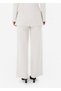 High Waist Wide Leg Beige Knitwear Trousers - 4