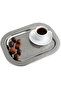 Luxury Rectangular Serving Tray with Engraved Patterns and a Shiny Silver Finish - 36.5 X 26.5 cm ✨ ☕ - 5