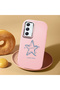 Samsung Galaxy A54 Compatible Shock-Absorbing Camera Protected Pink Silicone Case Star Pattern - 2