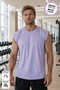 Lilac Sports Athlete Cotton Fabric Crew Neck Men's Sleeveless Undershirt