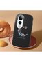 Vivo V50 Lite 4G/5G Compatible Shock-Absorbent Camera Protected Black Silicone Case Moon and Star Pattern - 2