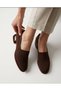 Brown Stretch Round Toe Thick Heel 2.7cm Length Daily Comfortable Fit - 7