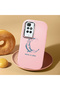 Redmi 10 4g Compatible Anti-Knock Camera Protected Pink Silicone Case Moon and Stars Pattern - 2