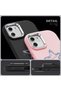 Samsung Galaxy S24 Compatible Shock-Absorbing Camera Protected Pink Silicone Case Star Pattern - 5