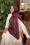 Chain Pattern Ayrobin Floral Jacquard Shawl Plum - 3