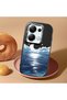 Poco M6 Pro 4g Compatible Shock-Absorbing Camera Protected Black Silicone Case the Moon Rising from the Sea - 2