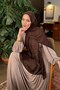 Qq Pattern Ayrobin Floral Jacquard Shawl Bitter Brown - 2