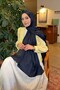 شال من قماش الجاكار بنمط السلسلة من أيروبين باللون الأزرق الداكن - 2