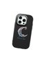 iPhone 16 Pro Compatible Shock-Absorbing Black Silicone Case with Camera Protection Moon and Star Pattern - 3