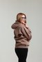 30 Thread Threaded Hooded Women's Brown Sweatshirt with Double Side Pockets - 3