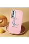 Samsung Galaxy A34 Compatible Shock-Absorbing Camera Protected Pink Silicone Case Moon and Star Pattern - 2