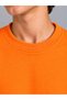 Unisex Children's Orange Zero-Collar Sweatshirt 100% Cotton 3-Yarn Non-Heavy Fabric (4 Seasons) - 4