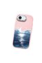 iPhone 16E Compatible Shock-Absorbing Camera Protected Pink Silicone Case the Moon Rising from the Sea - 3