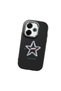 Redmi 13/13X Compatible Shock-Absorbing Camera Protected Black Silicone Case Star Pattern - 3