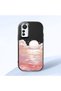 Mi 12 Lite Compatible Shock-Absorbing Camera Protected Black Silicone Case Sunrise at Sea