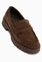 Justina Brown Suede Thick Sole Women's Loafer Casual Shoes