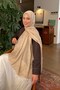 Qq Pattern Ayrobin Floral Jacquard Shawl Beige - 2