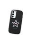 Samsung Galaxy S23 Fe Compatible Shock-Absorbing Black Silicone Case with Camera Protection Star Pattern - 3