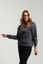Women's Regular Fit Winter Crew Neck Dark Smoked Sweatshirt - 3