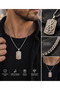 316L Stainless Steel Left Hand Key Tag Men's Necklace – 60 cm Albanian Chain - 2