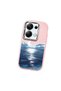 Poco M6 Pro 4g Compatible Shock-Absorbing Camera Protected Pink Silicone Case the Moon Rising from the Sea - 3