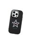 iPhone 16 Pro Compatible Shock-Absorbing Black Silicone Case with Camera Protection Star Pattern - 3