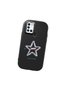 Samsung Galaxy A21S Compatible Shock-Absorbing Black Silicone Case with Camera Protection Star Pattern - 3