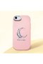 Pink Silicone Case with Shock Absorbing Camera Protection for iPhone 7/8/Se 2020 2022 Moon and Star Pattern