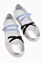 Mary Genuine Leather Women's Ballerinas with Silver Cross Elastic Band - 4
