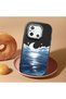 Redmi 12C Compatible Shock-Absorbing Camera Protected Black Silicone Case the Moon Rising from the Sea - 2