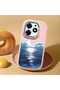 Tecno Spark 10 Pro(Ki7) Compatible Shock-Absorbing Camera Protected Pink Silicone Case the Moon Rising from the Sea - 2