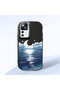 Mi 12t Compatible Shock-Absorbing Camera Protected Black Silicone Case the Moon Rising from the Sea