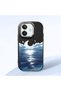 Oppo A3/A3X 4G/5G Compatible Shock Absorbing Camera Protected Black Silicone Case the Moon Rising from the Sea