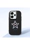 Poco M6 4g Compatible Shock-Absorbing Camera Protected Black Silicone Case Star Pattern
