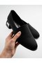 Black Stretch Round Toe Thick Heel 2.7cm Length Daily Comfortable Shoes - 4