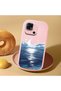 Redmi 10C Compatible Shock-Absorbing Camera Protected Pink Silicone Case the Moon Rising from the Sea - 2