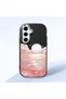 Samsung Galaxy S24 Fe Compatible Shock-Absorbing Black Silicone Case with Camera Protection Sunrise at Sea