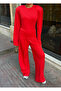 Women's Waist Tie Detailed Top and Bottom Set - 7