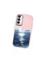 Samsung Galaxy M15 Compatible Shock-Absorbing Camera Protected Pink Silicone Case the Moon Rising from the Sea - 3
