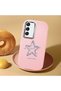 Samsung Galaxy S22 Compatible Shock-Absorbent Camera Protected Pink Silicone Case Star Pattern - 2