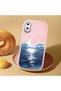 iPhone XS Max Compatible Shock-Absorbing Camera Protected Pink Silicone Case Moon Rising from the Sea - 2