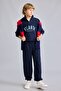 Half Zipper Printed Long Sleeve Top Elasticized Leg Bottom 2-Piece Set Boys I0291A826Au - 2