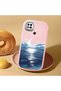 Redmi 9C/10A Compatible Shock-Absorbing Camera Protected Pink Silicone Case the Moon Rising from the Sea - 2
