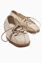 Romy Genuine Leather Beige Lace-Up Women's Ballerinas - 5