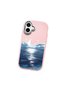 iPhone 16 Plus Compatible Shock-Absorbing Camera Protected Pink Silicone Case Moon Rising from the Sea - 3