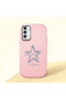 Samsung Galaxy M13 4G/M23 Compatible Shock-Absorbent Camera Protected Pink Silicone Case Star Pattern
