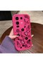 Infinix Note 50 Pro Plus Compatible Pink Red Silicone Flower and Butterfly Pattern Case Shockproof Camera Protection