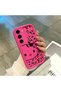 Samsung Galaxy S23 Compatible Pink Red Silicone Leopard Pattern Kitty Case Shockproof Camera Protection - 4
