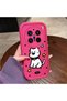 Vivo X200 Pro Compatible Pink Red Silicone Dotted Dog Pattern Case Shockproof Camera Protection
